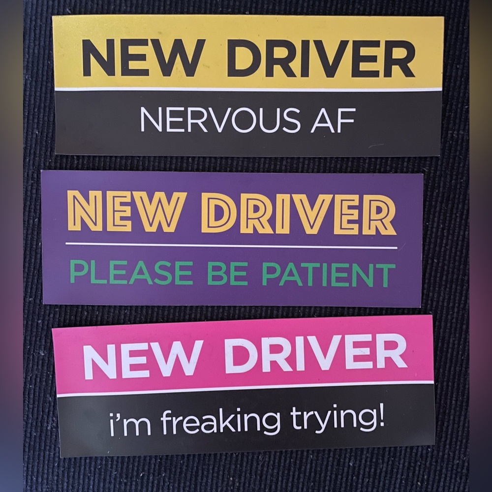 New Driver Bumper Sticker Set